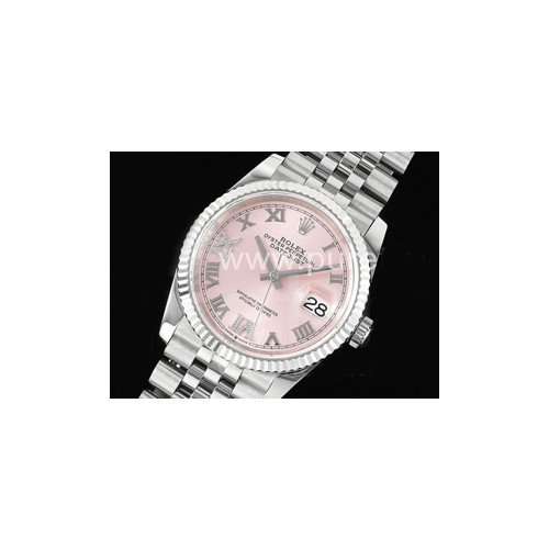 로렉스 데이저스트 36mm핑크 다이얼 | Datejust 36 SS 904L Steel JDF 1:1 Best Edition Pink Dial Diamonds 6/9 Markers on SS Bracelet VR3235