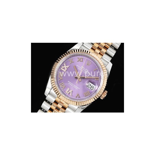 로렉스 데이저스트 36mm 로즈골드 퍼플 다이얼 | Datejust 36 SS_RG 904L Steel JDF 1_1 Best Edition Purple Dial Diamonds 6_9 Markers on SS_RG Bracelet VR3235_files