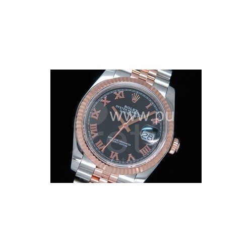 로렉스 데이저스트 36mm 로즈골드 블랙 다이얼 | DateJust 36 SS_RG 116231 RZF Best Edition 904L Steel Black Dial Roman Markers on SS_RG Bracelet A2824_files