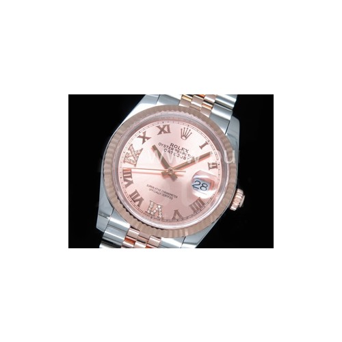 로렉스 데이저스트 36mm 로즈골드 다이얼 | DateJust 36 SS_RG 116231 RZF Best Edition 904L Steel RG Dial Diamond Roman Markers on SS_RG Bracelet A2824