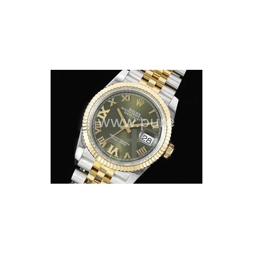 로렉스 데이저스트 36mm 옐로우골드 그린 다이얼 | Datejust 36 SS_YG 904L Steel JDF 1_1 Best Edition Green Dial Diamonds 6_9 Markers on SS_YG Bracelet VR3235_files