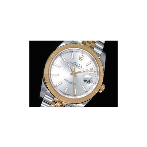 로렉스 데이저스트 41mm 옐로우골드 실버 다이얼 | DateJust 41 126333 904L SS_YG DJF 1_1 Best Edition Silver Dial Stick Markers on Jubilee Bracelet A2836_files