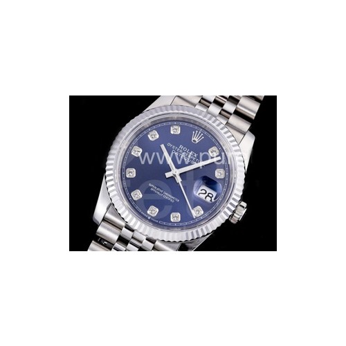 로렉스 데이저스트 36mm 블루 다이얼 | DateJust 36 SS 126234 GMF Best Edition 904L Steel Blue Dial Diamonds Markers on Jubilee Bracelet SA3235 - DateJust - Rolex - Watch Brands