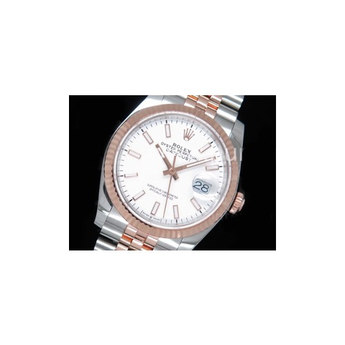 로렉스 데이저스트 36mm 로즈골드 화이트 다이얼 | DateJust 36 SS_RG 116231 RZF Best Edition 904L Steel White Dial Stick Markers on SS_RG Bracelet A2824 - Rolex - Watch Brands