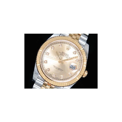로렉스 데이저스트 41mm 옐로우골드 다이얼 | DateJust 41 126333 904L SS_YG DJF 1_1 Best Edition YG Dial Diamonds Markers on Jubilee Bracelet A2836