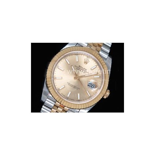 로렉스 데이저스트 41mm 옐로우골드 다이얼 | DateJust 41 126333 904L SS_YG DJF 1_1 Best Edition YG Dial Stick Markers on Jubilee Bracelet A2836