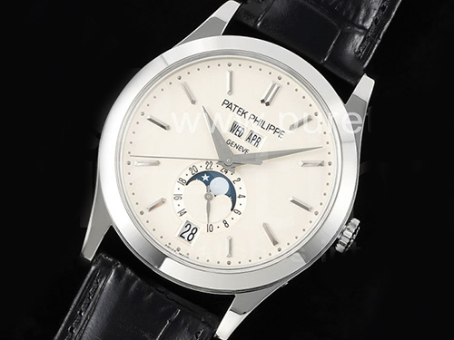 파텍필립 제네바 애뉴얼 칼렌더 문페이즈 화이트 다이얼 | Annual Calendar Moonphase 5396 SS ZF 1:1 Best Edition White Dial on Black Leather Strap A324