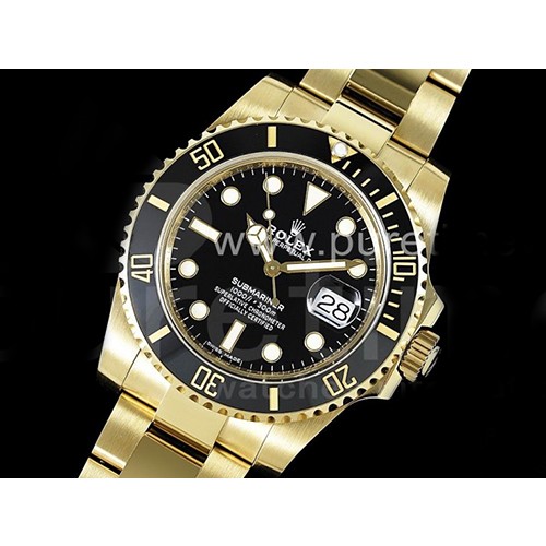 로렉스 서브마리너 116618 블랙 세라믹 베젤 얠로우골드 블랙 다이얼 | Submariner 116618 LN Black Ceramic YG Plated 904L Steel JDF 1:1 Best Edition VR3135