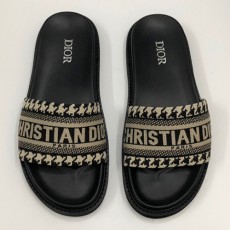 [Christian Dior] 크리스챤 디올 드웨이 엠브로이더드 코튼 플랫 뮬 슬리퍼 SE449, PMD, 홍콩명품슈즈,남자,22신상,디올신발,무브타임