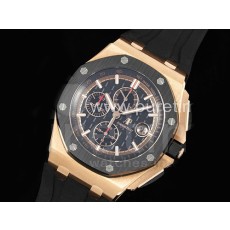 [홍콩명품시계.AUDEMARS PIGUET] 오데마피게 로얄오크 오프쇼어 44mm 로즈골드 블랙 세라믹 베젤 블랙 다이얼, 명품레플리카,남자명품시계,워치,중년남자,SA,명품시계,고무밴드