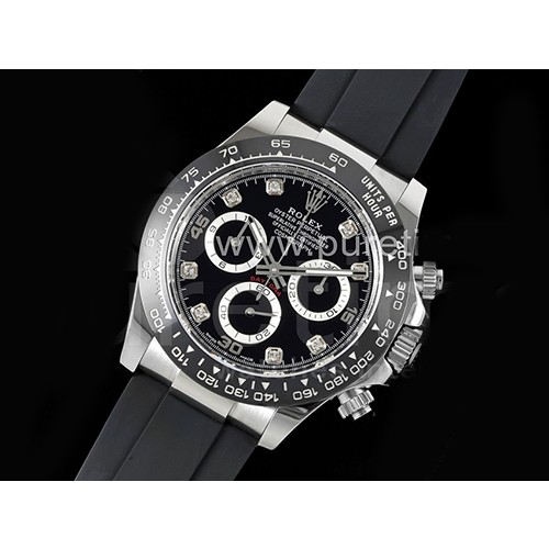 [홍콩명품시계.ROLEX] 로렉스 데이토나 116519 블랙 세라믹 베젤 크로노그래프 다이아몬드 다이얼, 롤렉스,명품레플리카,남자명품시계,워치,중년남자,SA,명품시계,고무밴드스트랩