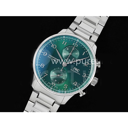 [홍콩명품시계.IWC] 아이더블유씨 포르투기스 크로노 IW3716 그린 다이얼, 무브타임,남자명품시계,워치,중년남자,SA,명품시계,메탈시계