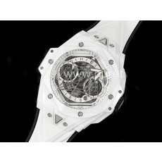 [홍콩명품시계.HUBLOT] 휴블럿 빅뱅 상블러우 II 화이트 세라믹 베젤 크로노 스켈레톤 다이얼, 무브타임, 남자명품시계,워치,손목시계