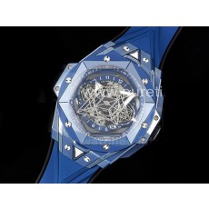 [홍콩명품시계.HUBLOT] 휴블럿 빅뱅 상블러우 II 블루 세라믹 베젤 크로노 스켈레톤 다이얼, 무브타임, 남자명품시계,워치,손목시계