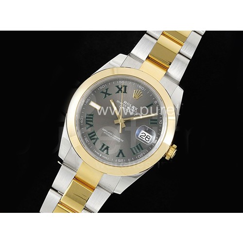 [홍콩명품시계.ROLEX] 로렉스 롤렉스 데이저스트 41mm 904L스틸 실버/옐로우골드 그레이 다이얼, 무브타임,남자명품시계,워치,중년남자,SA,명품시계