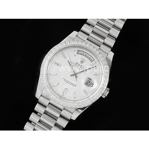[홍콩명품시계.ROLEX] 로렉스 롤렉스 데이데이트 40mm 다이아몬드 베젤 904L스틸 Meteorite 다이얼, 무브타임,남자명품시계,워치,중년남자,SA,명품시계