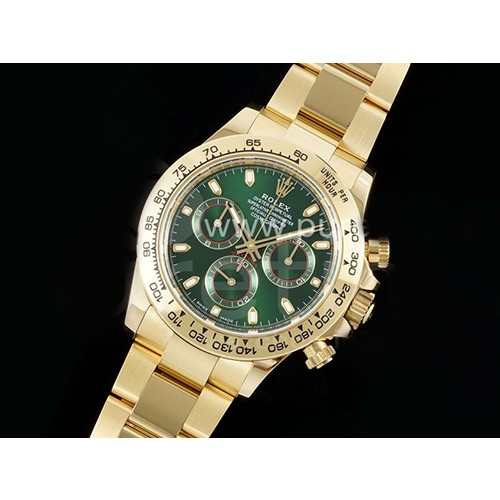 [홍콩명품시계.ROLEX] 로렉스 롤렉스 데이토나 40mm 116508 옐로우골드 그린 다이얼, 무브타임,남자명품시계,워치,중년남자,SA,명품시계