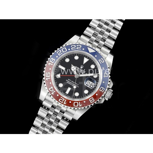 [홍콩명품시계.ROLEX] 로렉스 롤렉스 지엠티마스터 II 40mm 126710 레드/블루 세라믹 베젤 블랙 다이얼, 무브타임,남자명품시계,워치,중년남자,SA,명품시계
