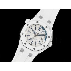 [홍콩명품시계.AUDEMARS PIGUET] 오데마피게 로얄오크 오프쇼어 다이버 화이트 세라믹 베젤 화이트 다이얼, 남자명품시계,워치,중년남자,SA,명품시계,고무밴드