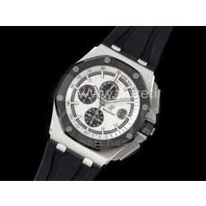 [홍콩명품시계.AUDEMARS PIGUET] 오데마피게 로얄오크 오프쇼어 44mm 블랙 세라믹 베젤 화이트 다이얼, 남자명품시계,워치,중년남자,SA,명품시계,고무밴드