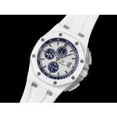 [홍콩명품시계.AUDEMARS PIGUET] 오데마피게 로얄오크 오프쇼어 44mm 화이트 세라믹 베젤 화이트 다이얼, 남자명품시계,워치,중년남자,SA,명품시계,고무밴드