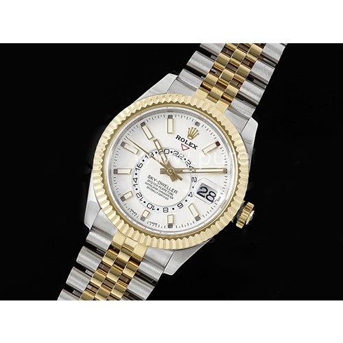[홍콩명품시계.ROLEX] 로렉스 롤렉스 스카이드웰러 42mm 옐로콤비 화이트 다이얼, 무브타임,남자명품시계,워치,중년남자,SA,명품시계