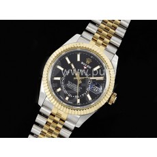 [홍콩명품시계.ROLEX] 로렉스 롤렉스 스카이드웰러 42mm 옐로콤비 블랙 다이얼, 무브타임,남자명품시계,워치,중년남자,SA,명품시계