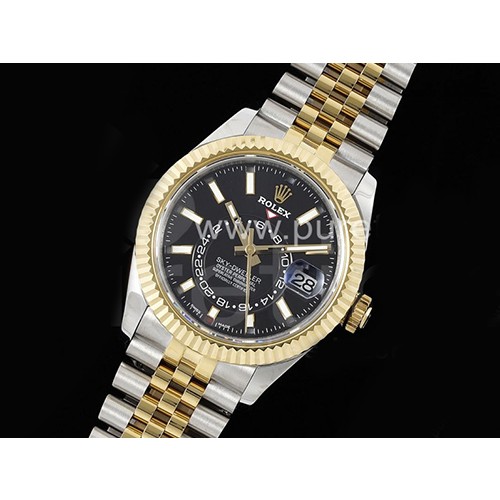 [홍콩명품시계.ROLEX] 로렉스 롤렉스 스카이드웰러 42mm 옐로콤비 블랙 다이얼, 무브타임,남자명품시계,워치,중년남자,SA,명품시계