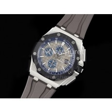 [홍콩명품시계.AUDEMARS PIGUET] 오데마피게 로얄오크 오프쇼어 44mm 크로노 블랙 세라믹 베젤 그레이/블루 다이얼, 남자명품시계,워치,중년남자,SA,명품시계,고무밴드