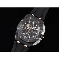 [홍콩명품시계.AUDEMARS PIGUET] 오데마피게 로얄오크 오프쇼어 44mm 크로노 블랙 세라믹 베젤 블랙 다이얼, 남자명품시계,워치,중년남자,SA,명품시계,고무밴드