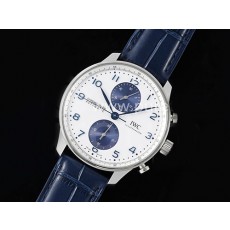 [홍콩명품시계.IWC] 아이더블유씨 포르투기스 크로노 IW371620 화이트/블루 다이얼, 무브타임,남자명품시계,워치,중년남자,SA,명품시계,가죽밴드