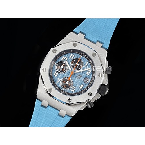 [홍콩명품시계.AUDEMARS PIGUET] 오데마피게 로얄오크 오프쇼어 42mm 크로노 라이트 블루 다이얼, 명품시계,워치,해외배송,명품직구,중년남자,SA,명품시계,고무밴드