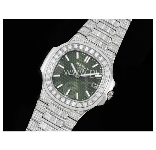 [홍콩명품시계.PATEK PHILIPPE] 파텍필립 노틸러스 5711 풀 다이아몬드 그린 다이얼, 무브타임,명품직구,고급럭셔리,남자명품시계,워치,중년남자