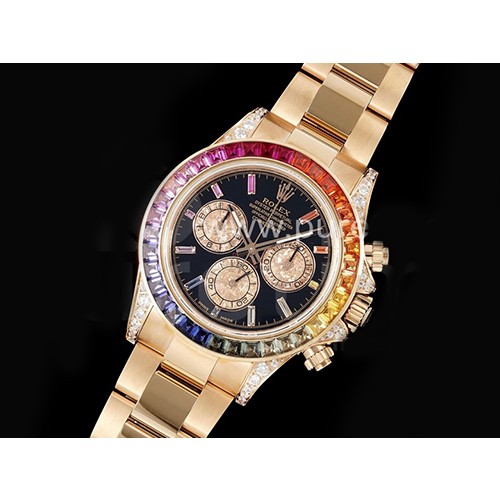 [홍콩명품시계.ROLEX] 롤렉스 데이토나 116595 로즈골드 풀 다이아몬드 베젤 레인바우 블랙/로즈골드 다이얼, 로렉스,명품직구,구매대행,럭셔리,남자명품시계,워치,중년남자