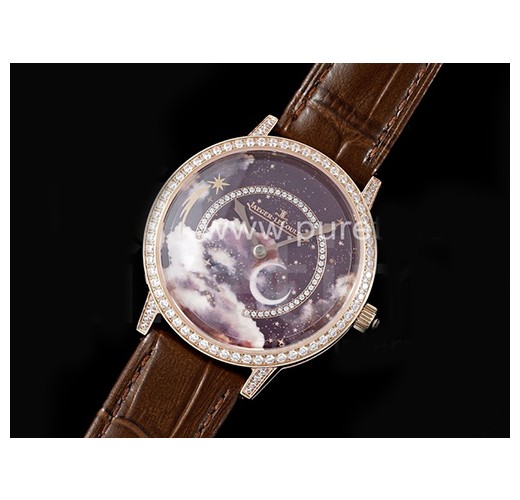 [홍콩명품시계.JAEGER-LECOULTRE] 예거르꿀뜨르 로즈골드 풀 다이아몬드 베젤 브라운스타 다이얼, 명품직구,구매대행,럭셔리,남자명품시계,워치,중년남자