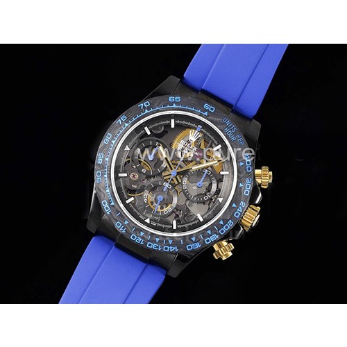 [로렉스.ROLEX] 롤렉스 데이토나 PVD 카본베젤 스켈레톤 다이얼, 명품직구,구매대행,남자명품시계,워치,중년남자,고무밴드