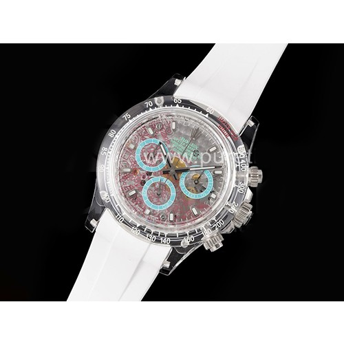 [홍콩명품시계.ROLEX] 롤렉스 데이토나 타키메터 투명 베젤 투명/레드 다이얼, 로렉스,남자명품시계,워치,중년남자,SA,명품시계,손목시계
