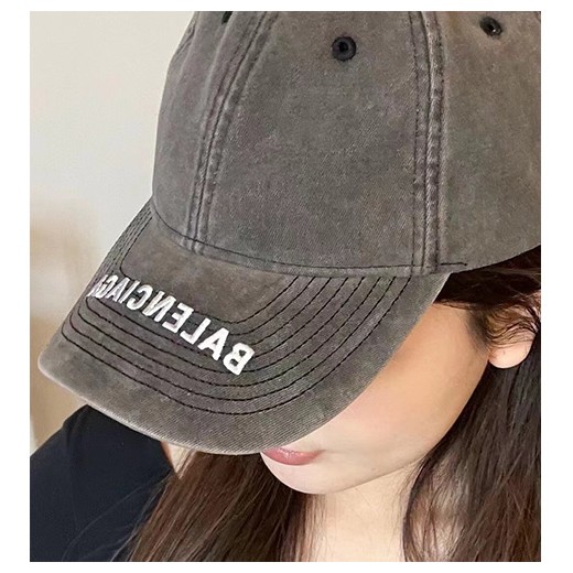 [홍콩명품.BALENCIAGA] 발렌시아가 23SS 로고 자수 빈티지 볼캡 모자 (그레이), CA0104, JX, 무브타임,쇼핑몰,해외직구,구매대행사이트