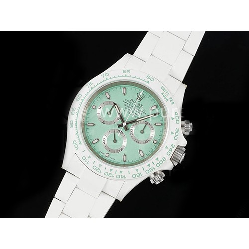 [홍콩명품시계.ROLEX] 로렉스 롤렉스 데이토나 화이트 리얼 세라믹 크로노 Avocado 그린 다이얼, 무브타임,남자명품시계,워치,손목시계