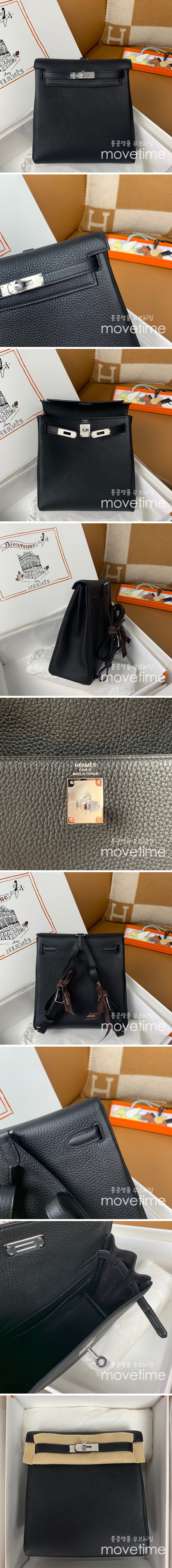 [홍콩명품.Hermes] 에르메스 23SS 로고 Kelly ado 크로스백 핸드백 (은장-블랙), BGM2010, BDA, 홍콩명품가방,명품쇼핑몰,크로스백,핸드백,구매대행,무브타임