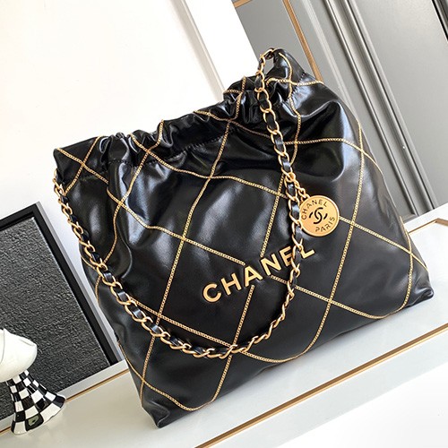 [홍콩명품.CHANEL] 샤넬 23SS 로고 22 퀄팅 금장 크로스 백 (블랙), BGM2030, BDA, 명품지갑,무브타임쇼핑몰,홍콩명품,사이트,명품쇼핑몰