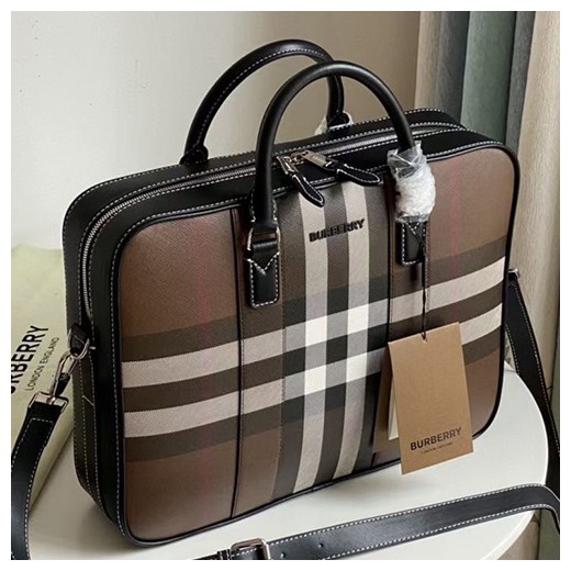 [홍콩명품.Burberry] 버버리 23SS 샤콜 체크 앤 레더 브리프케이스 80653381 (2컬러), BGM2045, BC, 명품지갑,무브타임쇼핑몰,홍콩명품,사이트,명품쇼핑몰