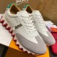 [홍콩명품.Christian Louboutin] 크리스챤루부탱 23SS 로고 남녀공용 가죽 스니커즈 (화이트-그레이), SE2305, S1, 홍콩명품쇼핑몰,무브타임,악세사리,잡화,생활용품
