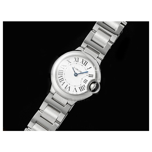 [홍콩명품시계.CARTIER] 까르띠에 발롱블루 여성용 28mm 스테인레스 스틸 화이트 다이얼, 쿼츠버전, 메탈밴드