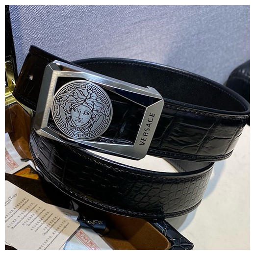 [홍콩명품.VERSACE] 베르사체 24SS 로고 악어가죽 벨트 (2종), BT1072, 3.8cm, BRB, 명품레플리카,인터넷쇼핑몰,남자명품,해외직구