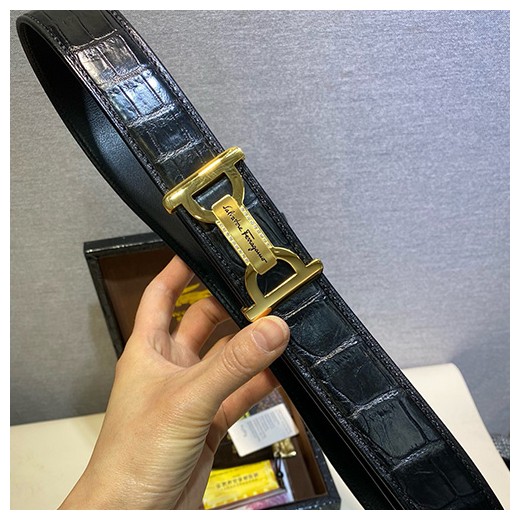 [홍콩명품.FERRAGAMO] 페레가모 24SS 로고 악어가죽 벨트 (2종), BT1089, 3.8cm, BRB, 명품레플리카,인터넷쇼핑몰,남자명품,해외직구