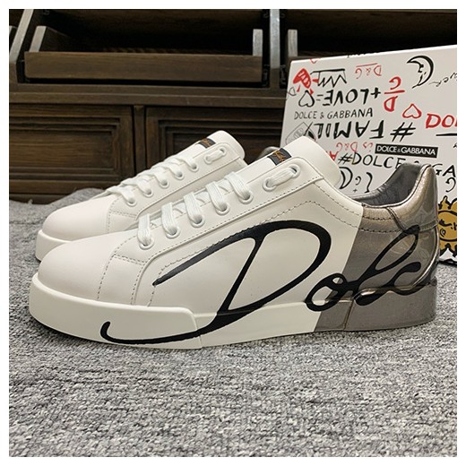 [홍콩명품.D&G] 돌체앤가바나 24SS 로고 2톤 레더 가죽 스니커즈 (골드), SE2600, S2, 홍콩명품쇼핑몰,무브타임,악세사리,잡화,생활용품