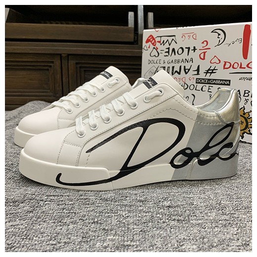 [홍콩명품.D&G] 돌체앤가바나 24SS 로고 2톤 레더 가죽 스니커즈 (실버), SE2601, S2, 홍콩명품쇼핑몰,무브타임,악세사리,잡화,생활용품