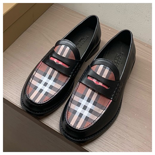[홍콩명품.Burberry] 버버리 24SS 로고 체크패턴 가죽 로퍼 (레드), SE2619, S2, 홍콩명품쇼핑몰,무브타임,악세사리,잡화,생활용품