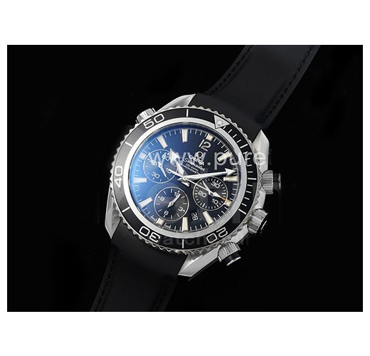 [홍콩명품시계.OMEGA] 오메가 시마스터 크로노 43mm 블랙 베젤 블랙 다이얼 고무스트랩